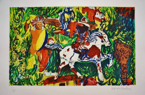 Malcolm Morley print `The Lone Ranger`, 1984, American